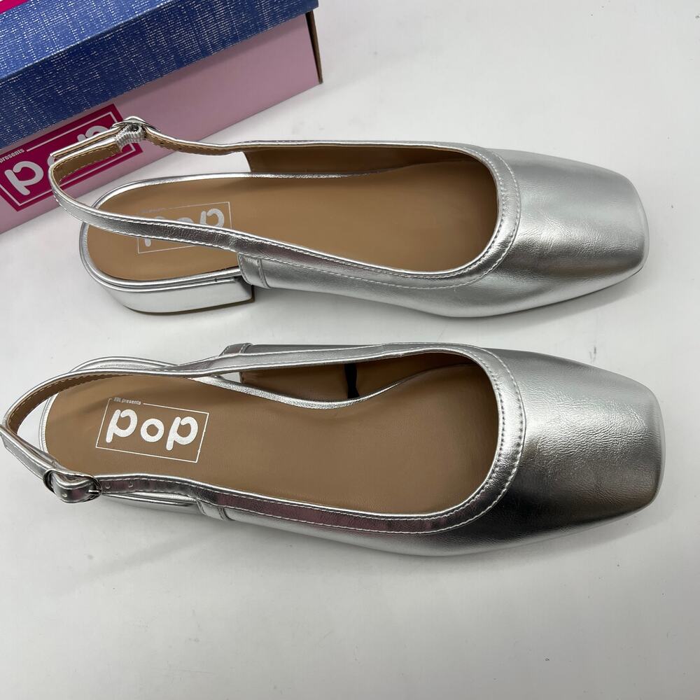 Pop Tameo Women's Casual Shoes Closed Toe Silver Size 10M - Picture 3 of 9
